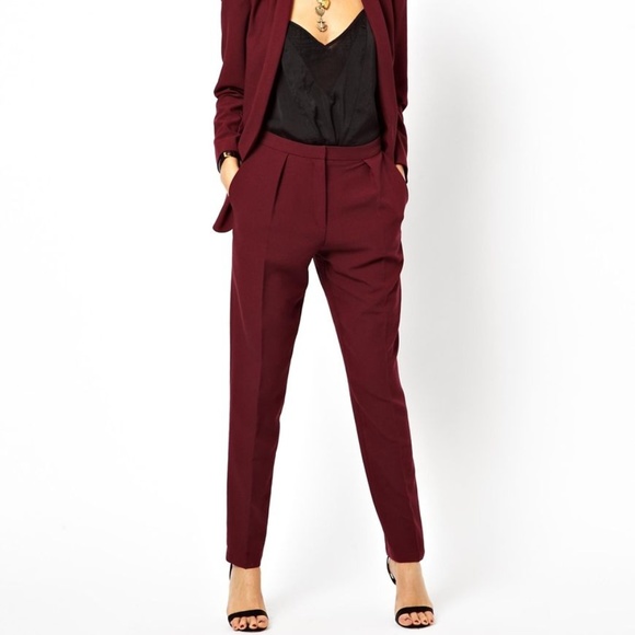 ASOS Pants - ASOS Pants in Crepe - Berry